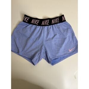 Nike Girls Dri-Fit Training Shorts Blue Size L